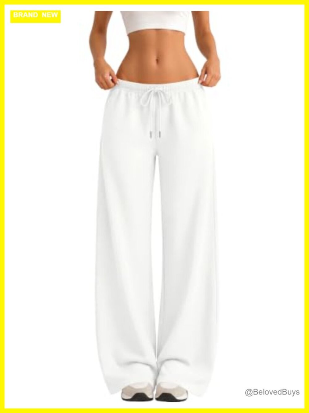 Wide Leg Fleece Sweatpants Cotton Blend Drawstring Jogger